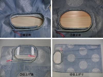 装束の首上の修正